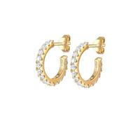 Elli - Clous et Puces Boutons d'Oreilles Femme - Plaqué or Zircon - 303840618