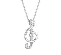 Elli - Collier court - Argent 925 - Clef de sol - Oxyde de Zirconium - 45 cm - 0105142711_45