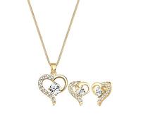 Elli - Collier et Boucles d'Oreilles Femme - Argent 925/1000 Cristal - 45cm