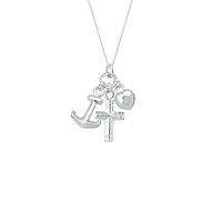 Elli Collier Femme Ancre Croix Coeur en Argent 925