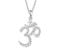 Elli Collier Femme Caractère Om de Cristal - (925/1000) Argent