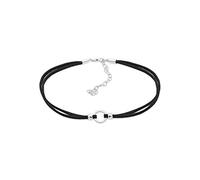 Elli Collier Femme Cercle Découpez Tendance avec Bande Textile en Argent Sterling 925