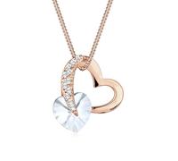 Elli Collier Femme Coeur avec Cristal en Argent Sterling 925