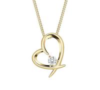 Elli Collier Femme Coeur Courbé avec des Cristaux de Zircone