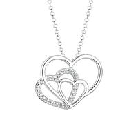 Elli Collier Femme Coeur Triple avec Cristal - (925/1000) Argent
