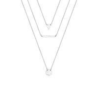 Elli Collier Femme Couche de Geo Shapes Martelée en Argent Sterling 925