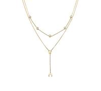 Elli Collier Femme Démi-Lune Étoile et Cristal en Argent Sterling (925/1000)