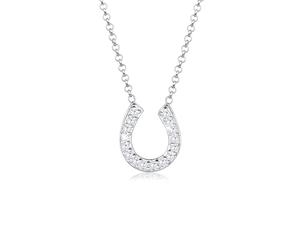 Elli Collier Femme Fer à Cheval Pendentif avec Cristaux de Zircone - (925/1000)
