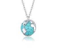 Elli Collier Femme Globe Terrestre en Argent Sterling 925