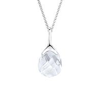 Elli Collier Femme Gouttes Classiques Cristal de Roche Argent Sterling 925