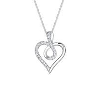 Elli Collier Femme Infinité Symbole Coeur avec Cristal de Zircone - (925/1000) Argent