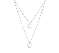 Elli Collier Femme, Pendentif à Plaques à 2 Couches Tendance en Argent Sterling 925