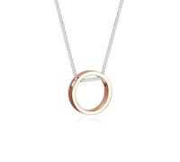 Elli Collier Femme Pendentif Cercle Simple Bicolore - (925/1000) Argent