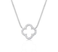 Elli Collier femme pendentif forme de trèfle élégante chance avec cristaux de zircone en argent sterling 925