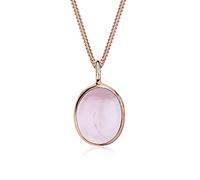 Elli Collier Femme Pendentif Ovale Quartz Rose - (925/1000) Argent