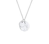 Elli Collier Femme Pendentif Plaque Martelé en Argent Sterling 925