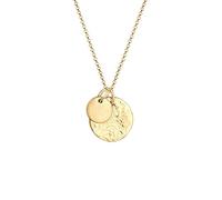 Elli Collier Femme Pendentif Plaque Martelé en Argent Sterling 925