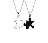 Elli Collier Femme Pendentif Puzzle Partenaire Cristal de Zircone - (925/1000) Argent