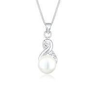 Elli Collier Femme Perle d'Eau Douce de Cristal en Argent Sterling (925/1000)