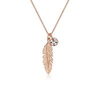 Elli Collier Femme Plume Cristal en Argent Sterling 925