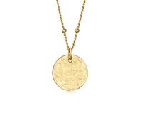 Elli Collier Femmes Boule Pendentif Plaquette Martelé en Argent Sterling 925 Plaqué Or