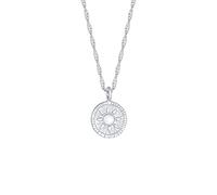 Elli Collier pour femme avec cordon et pendentif rond en argent sterling 925 vintage tendance