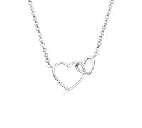 Elli Collier pour femme avec pendentif cœur entrelacé en argent 925, 45cm, Métal, Sans
