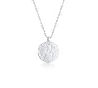 Elli Collier pour femme avec pendentif plaque martelé en argent sterling 925, 50 cm, Argent, Pas de pierre précieuse