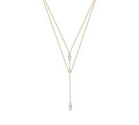 Elli Collier Y-Kette Geo Layer Kristalle 925 Silber