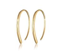 Elli Boucles d'Oreilles Femmes Créoles Pull-Through Geo Basique en Argent Sterling 925