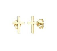 Elli de boucles d'oreille en forme de croix or jaune 375 partiellement