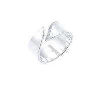 Elli DIAMONDS Bague Femme Anneau d'Enroulement avec Diamant (0.045 ct.) en Argent Sterling 925