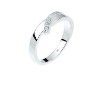 Elli DIAMONDS Bague Femme Bijoux Authentiques Bague de Fiançailles Trio Diamant (0.04 ct.) en Argent Sterling 925