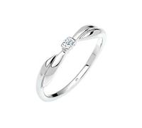 Elli DIAMONDS Bague Femme Fiançailles avec Diamant (0.03 ct.) en Argent Sterling 925