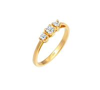 Elli DIAMONDS Bague Femme Fiançailles Noble Trio avec Diamant (0.22 ct.) en Or Jaune 585
