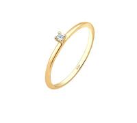Elli DIAMONDS Bague Femme Fiançailles Solitaire avec Diamant (0.015 ct) en Or Jaune 585