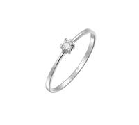 Elli DIAMONDS Bague Femme Fiançailles Solitaire avec Diamant (0.10 ct.) en Or Blanc 586