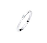 Elli DIAMONDS Bague Femme Fiançailles Solitaire Diamant (0.03 ct.) en Argent Sterling 925