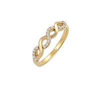 Elli DIAMONDS Bague Femme Infinity avec Diamant (0.09 ct.) Amour en Or Jaune 585
