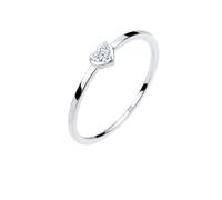 Elli DIAMONDS Bague 'Herz' argent / transparent, Taille 56
