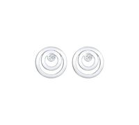 Elli DIAMONDS Boucles d'Oreilles Femmes Cercle Géo Diamant (0.03 ct.) en Argent Sterling 925