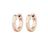 Elli DIAMONDS Boucles d'Oreilles Femmes Créole Basic Diamant (0.03 ct.) en Argent Sterling 925
