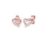 Elli DIAMONDS Boucles d'oreilles 'Herz' or rose / transparent, Taille One Size
