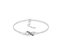 Elli DIAMONDS Bracelet 'Infinity' noir / argent, Taille 16