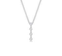 Elli DIAMONDS Collier Femmes Basic Bâton Géo Cercle avec Diamant (0.06 ct.) en Argent Sterling 925