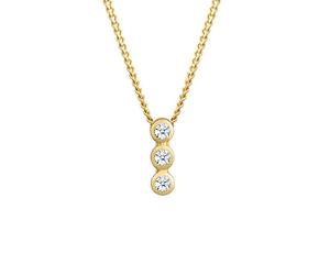 Elli DIAMONDS Collier Femmes Cercle Géo Trio avec Diamant (0.045 ct.) en Or Jaune 585