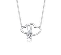 Elli DIAMONDS Collier Femmes Coeur Amour avec Diamant (0.045 ct.) en Argent Sterling 925