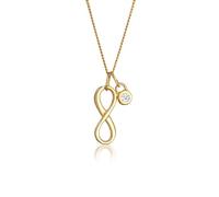 Elli DIAMONDS Collier Femmes Infinity Solitaire avec Diamant (0.03 ct.) en Or Jaune 585