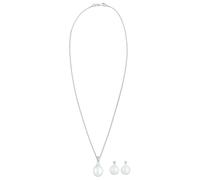 Elli DIAMONDS Parure de bijoux argent / transparent / blanc perle, Taille 45