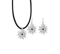 Elli Ensemble de bijoux femme Edelweiss avec cristaux en argent sterling 925
